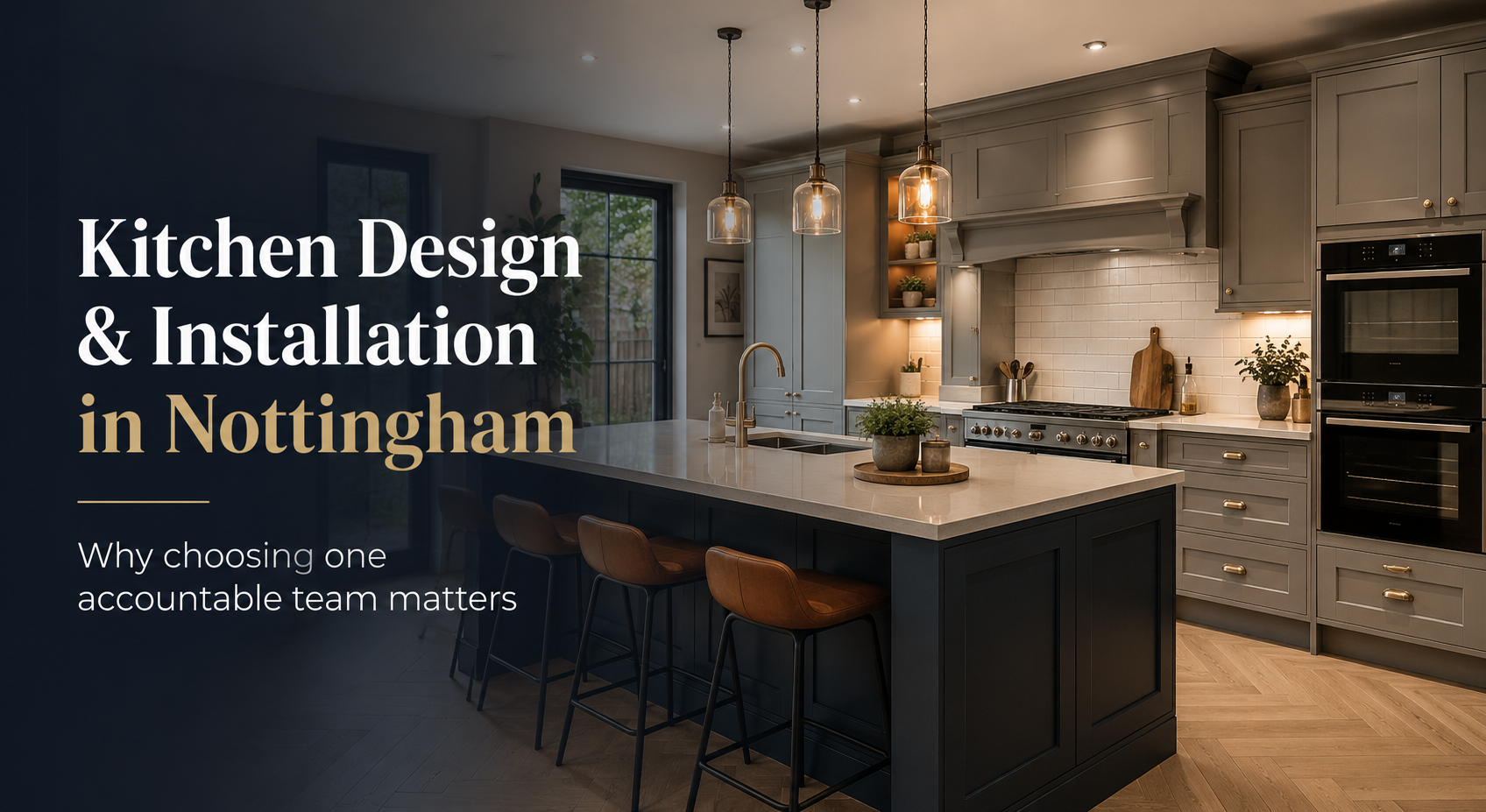 Modern fitted kitchen designed and installed by Leivers & Vale in Nottingham
